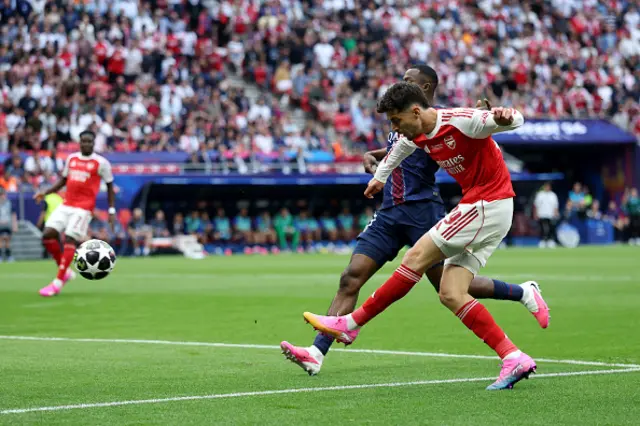 Kai Havertz of Arsenal scores his team's first goal