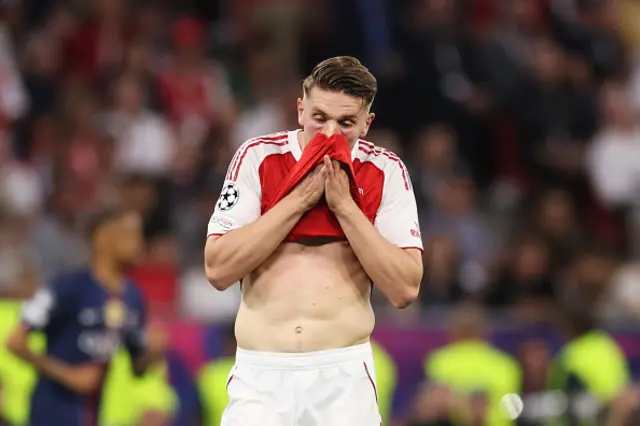 Viktor Gyokeres of Arsenal reacts