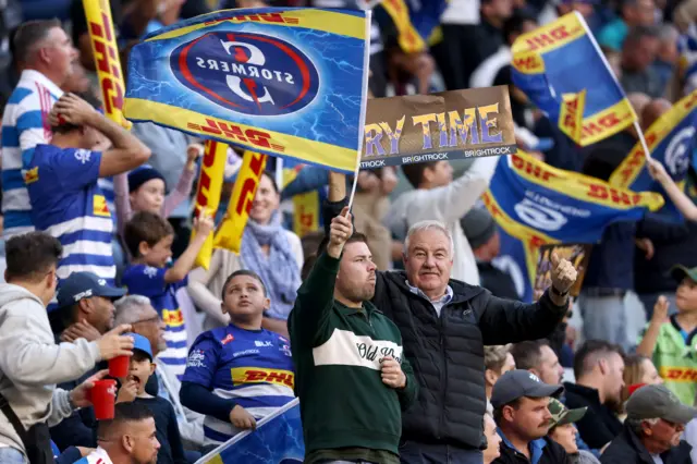 Stormers supporters waving flags