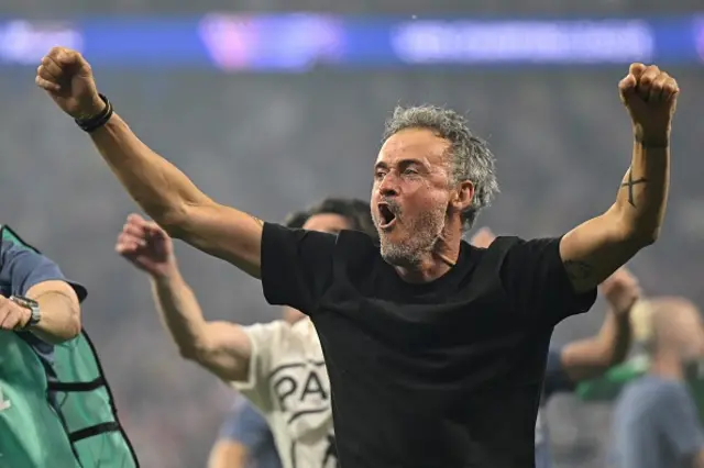 Luis Enrique celebrates