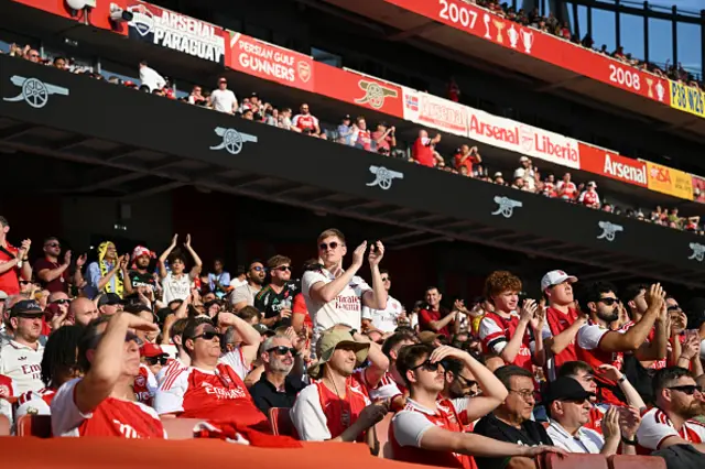 A general view of the inside of the stadium as the Arsenal Fans Watch The UEFA Champions League Final