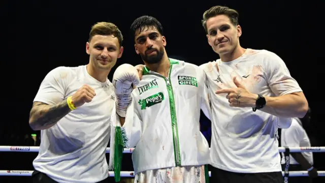 Shane McGuigan and Adam Azim after victory