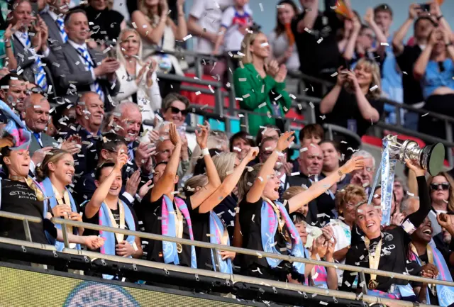 Manchester City's Alex Greenwood salutes the fans following the Adobe Women's FA Cup final at Wembley Stadium,