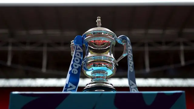 A general view of the Adobe Women's FA Cup trophy