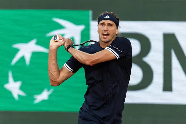 Alexander Zverev in action at the French Open