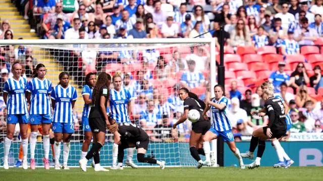 Alex Greenwood shoots from a free-kick