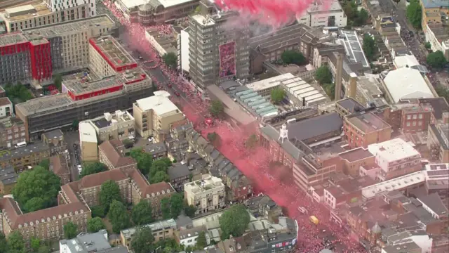Smoke coming from the streets