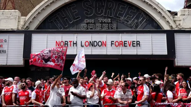 The sign outside a cinema reading "north London forever"