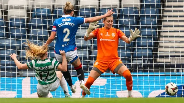Celtic's Morgan Cross scores