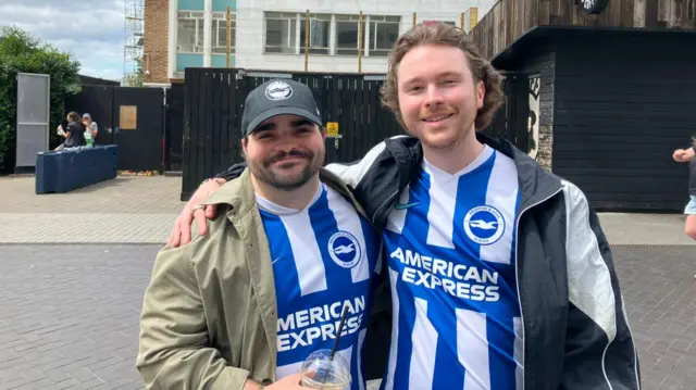 Brighton fans Tom and Will