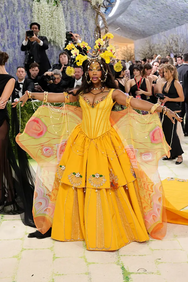 Singer-songwriter SZA stuns in a butterfly-inspired gown