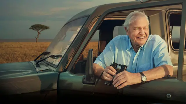 Sir David Attenborough on location while filming for 'Seven Worlds, One Planet'