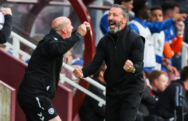 Derek McInnes celebrates