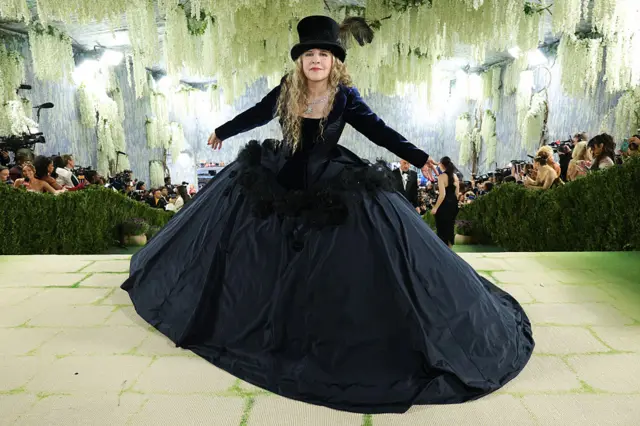 Stevie Nicks in an all black ensemble