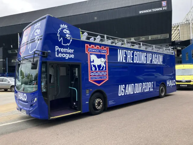 Ipswich Town parade bus