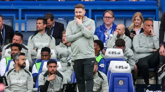 Callum McFarlane on the touchline