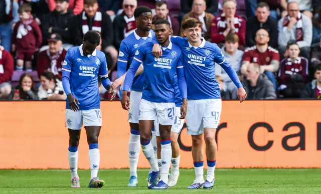 Rangers players celebrate