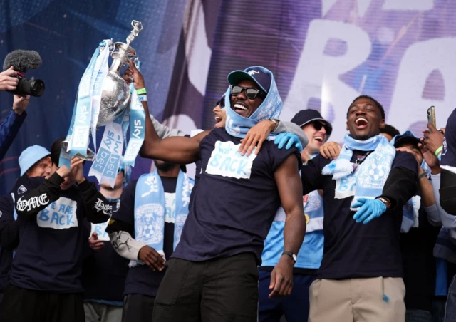 Players on stage