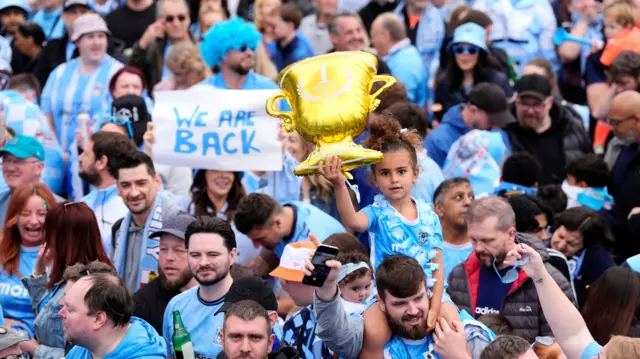 Coverntry City fans ahead of a victory parade in Coventry