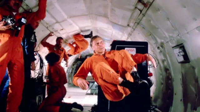 David Attenborough "airborne" in zero-G aircraft for "The Sky Above" programme