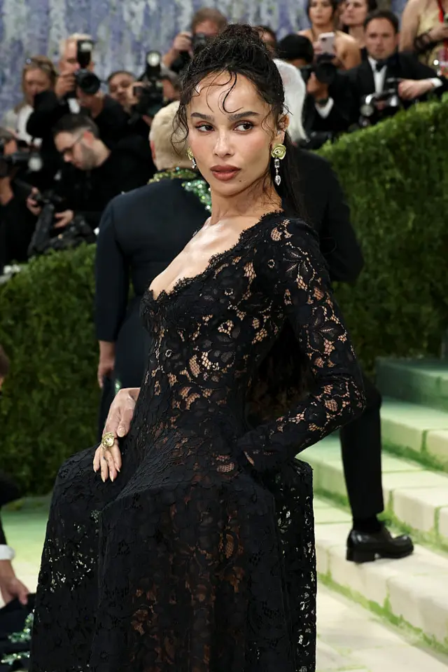 Zoe Kravitz poses on the red carpet