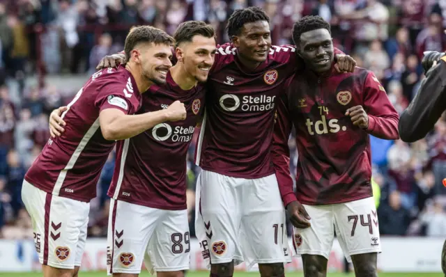 Hearts celebrate
