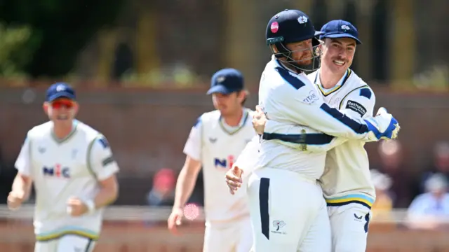 Yorkshire celebrate wicket