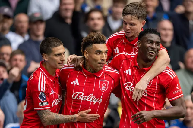Nottingham Forest players celebrating