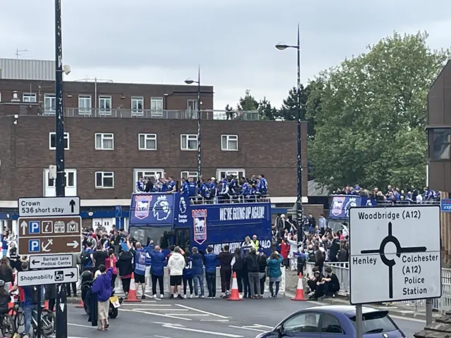 Ipswich Town bus on St Matthew's Street