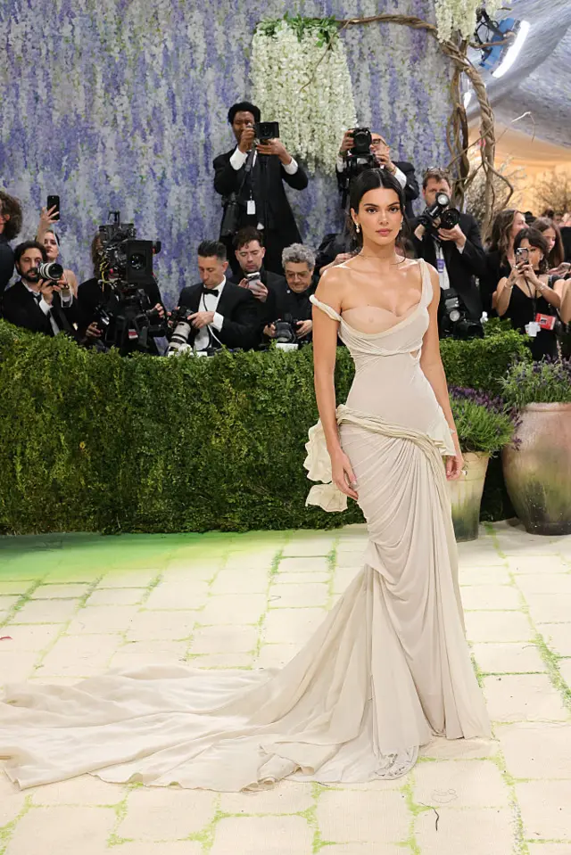 Kendall Jenner poses at the Met Gala