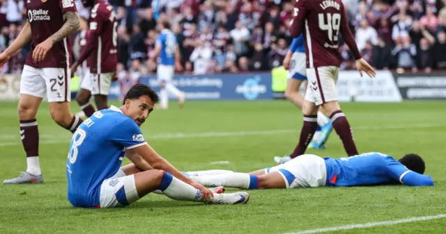 Rangers players look dejected