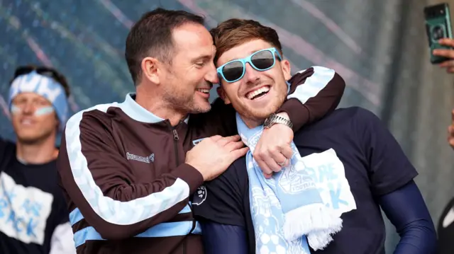 Coventry City head coach Frank Lampard (left) and Josh Eccles