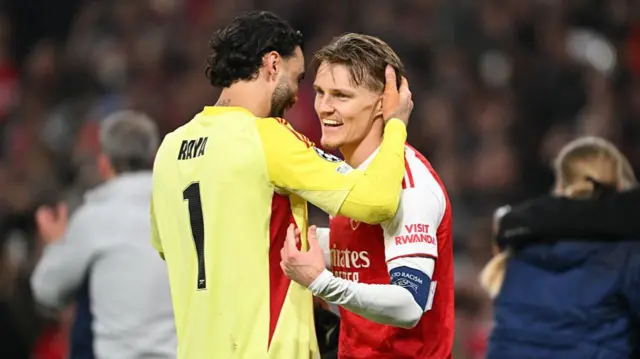 Arsenal celebrating