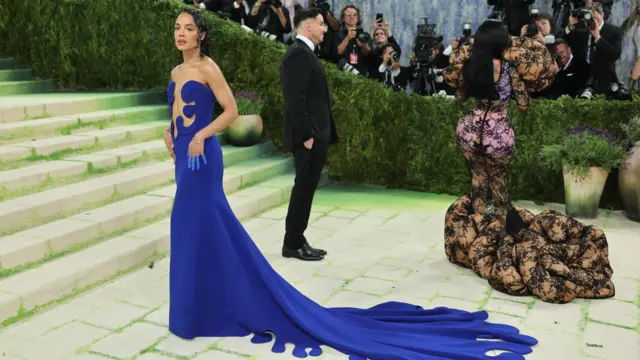 Tessa Thompson poses during the Met Gala