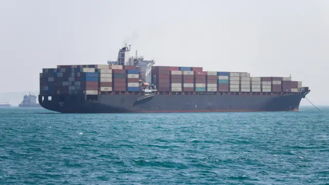 A cargo vessel in the Strait of Hormuz