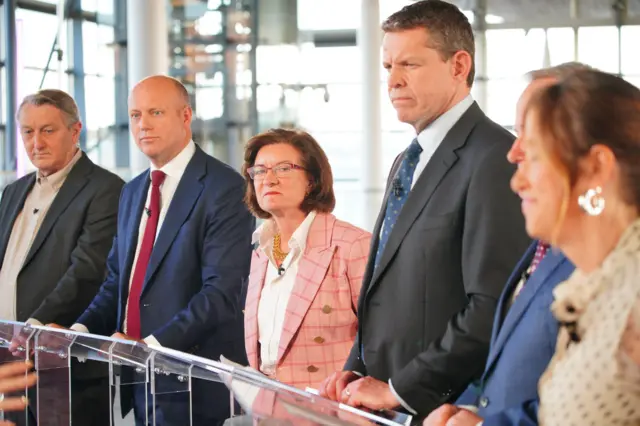 Party leaders at debate in the Senedd, televised by Channel 4