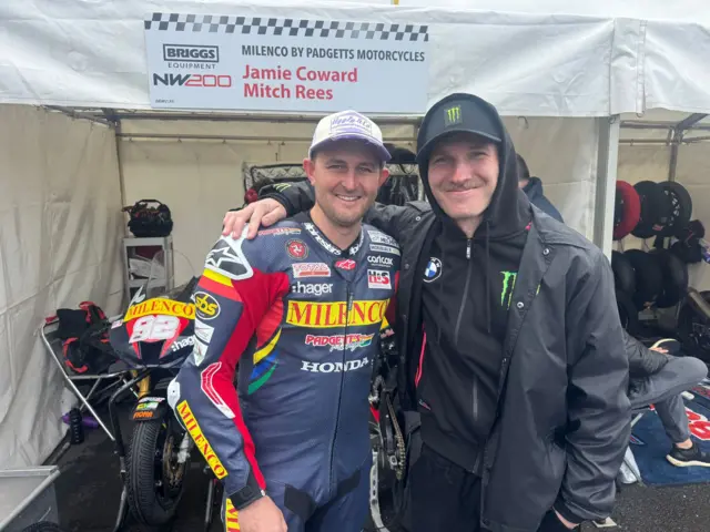 Mitch Rees pictured with Davey Todd (right) who is ruled out of this year's event due to injuries he sustained at Daytona back in March