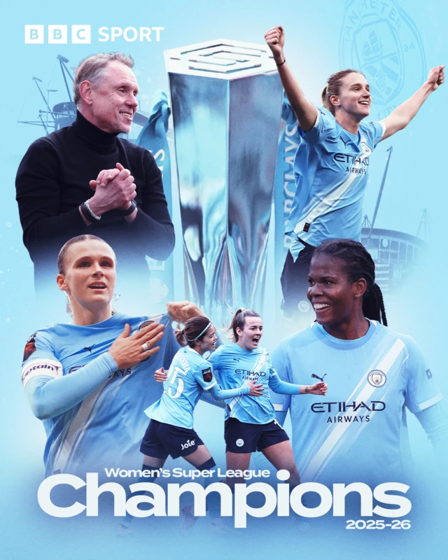 Manchester City win Women's Super League graphic