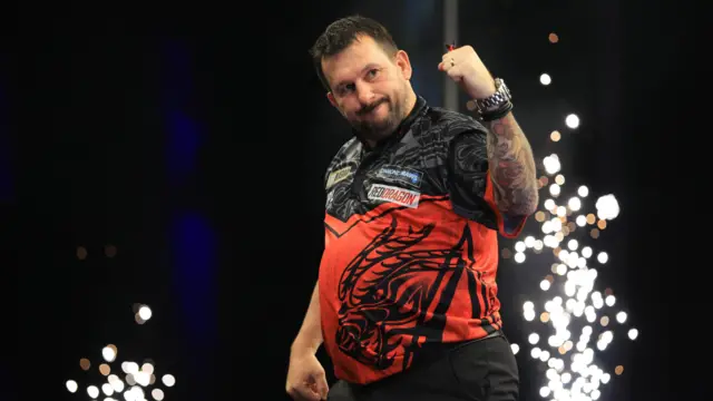 Jonny Clayton after winning against Gerwyn Price on night fourteen of the BetMGM Premier League 2026 at First Direct Bank, Leeds