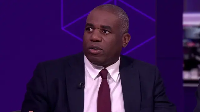 David Lammy speaking on BBC News channel