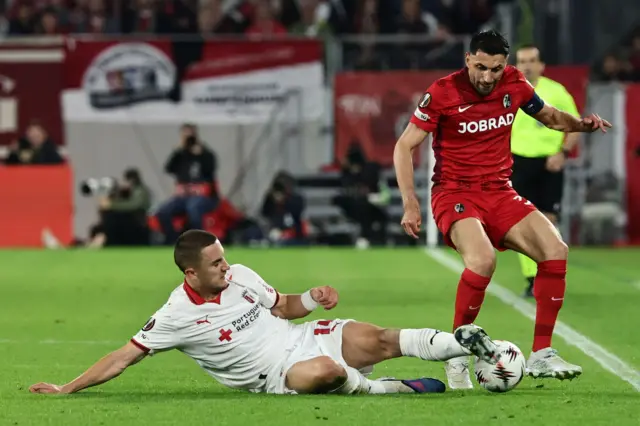 Grifo dribbles through midfield