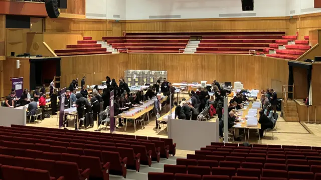 Voting count in Fairfield Hall