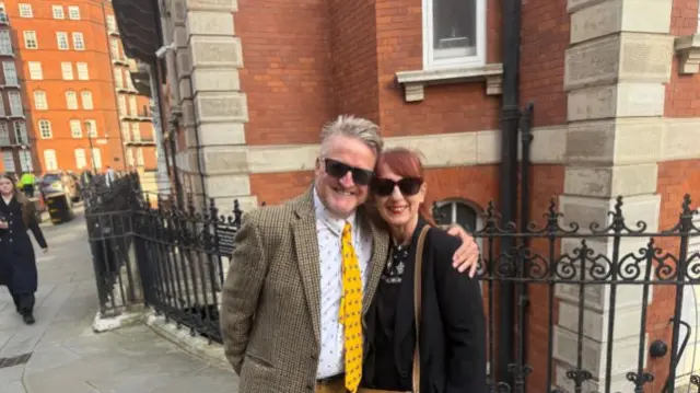 Neil Vest and Jacqueline Bailey outside the Royal Albert Hall