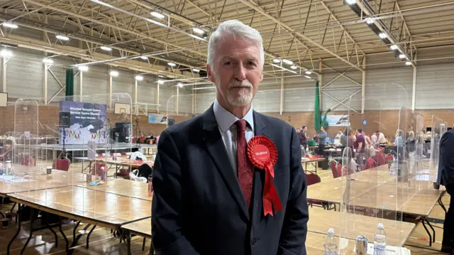 Huw Irranca-Davies at the count in Afan Ogwr Rhondda
