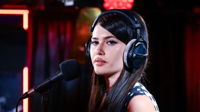 Sienna Spiro performing in the BBC Radio 1 Live Lounge