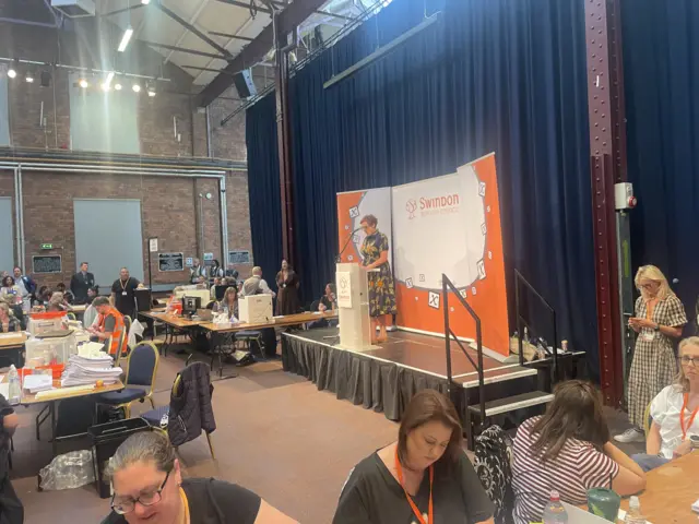 The first result being declared in Swindon.