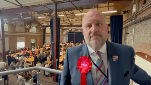 Jim Robbins at the count in Swindon.