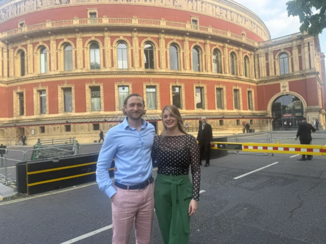 James and Becky Francis outside the Royal Albert Hall