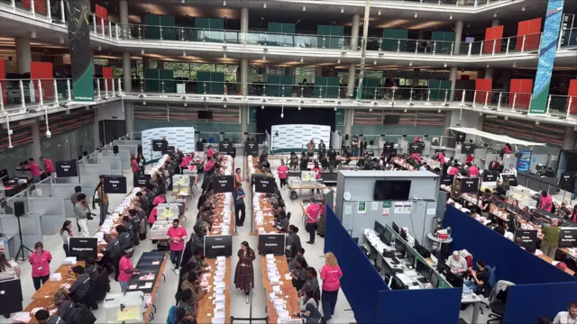 A photo of the count at Hackney.