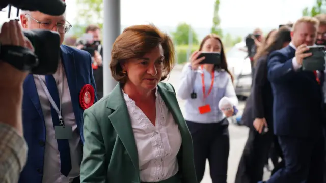 First Minister and Welsh Labour leader Baroness Eluned Morgan arrives at the Ysgol Bro Teifi counting centre in Ceredigion. Picture date: Friday May 8, 2026. PA Photo. Photo credit should read: Ben Birchall/PA Wire